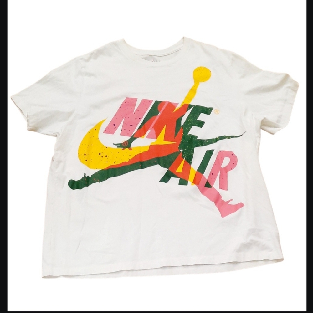 Jordan Jumpman Classics Men's T-Shirt White/Total Orange/Rush Blue Size 3XL